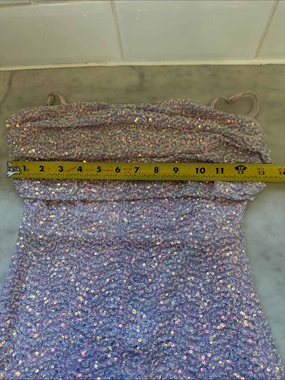Windsor Iridescent Sparkling Lavender Sequin Mini Dress Size Medium - Picture 6 of 8